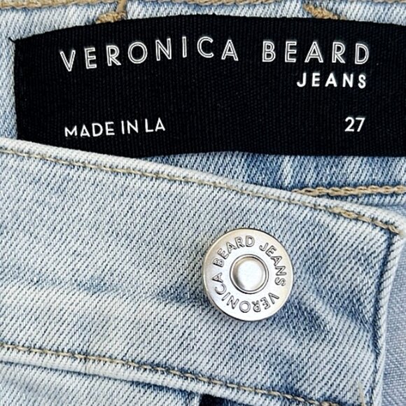 Veronica Beard Carly Kick Flare High Rise Jeans 27 Designer Denim Sky Blue - Picture 4 of 13